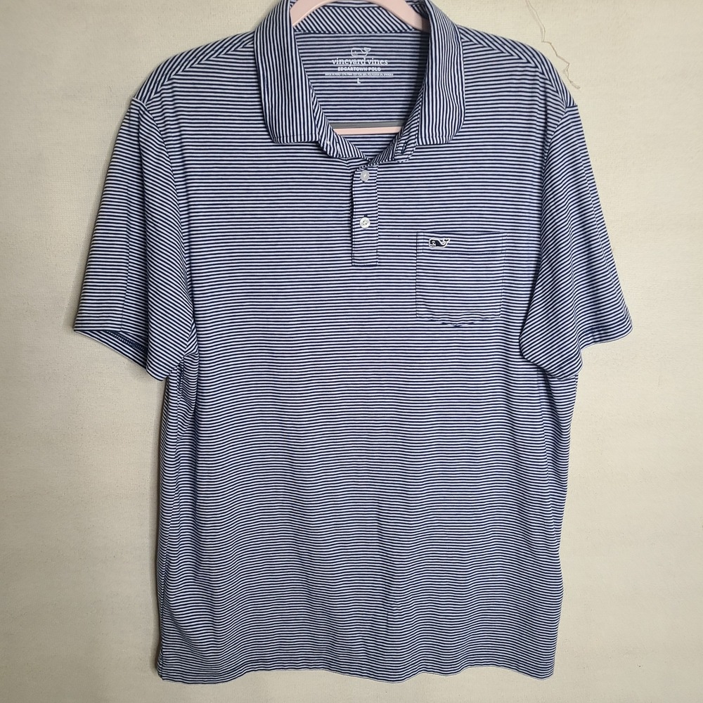 Vineyard Vines Edgartown Polo Shirt Mens Large Striped Short Sleeve
